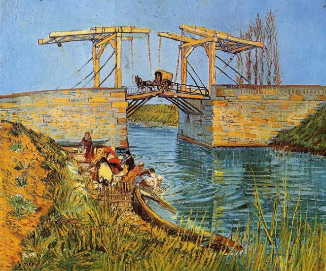 The Langlois Bridge At Arles With Women Washing, 1888 - Click Image to Close