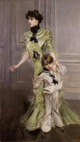 Portrait Of Madame Georges Hugo (n?e Pauleen Menard-Dozian) And Her Son, Jean, 1898 - Click Image to Close