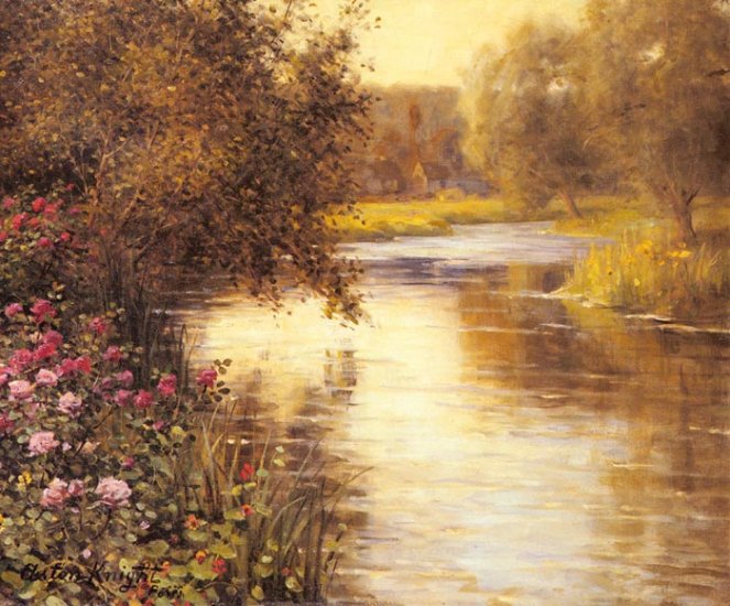 Spring Blossoms Along A Meandering River - Click Image to Close