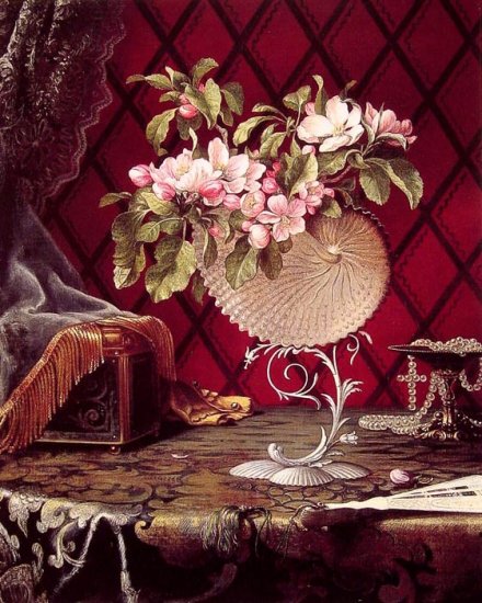 Still Life With Apple Blossoms In A Nautilus Shell, 1870 - Click Image to Close