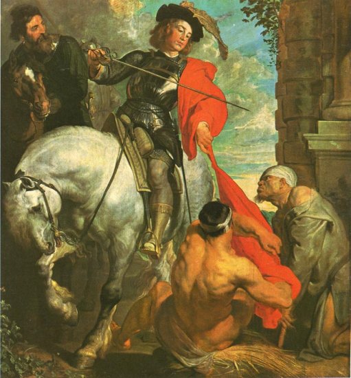 St Martin Dividing His Cloak, C.1618 - Click Image to Close