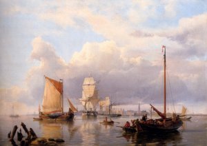 Shipping On The Scheldt With Antwerp In The Background, 1851