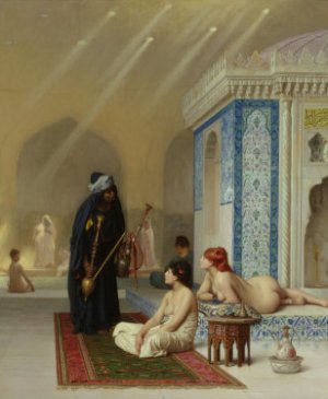 Gerome Oil Paintings - Pool In A Harem