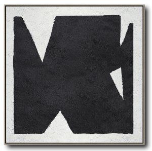 Square Minimal Black And White Painting #ADMPS0A98