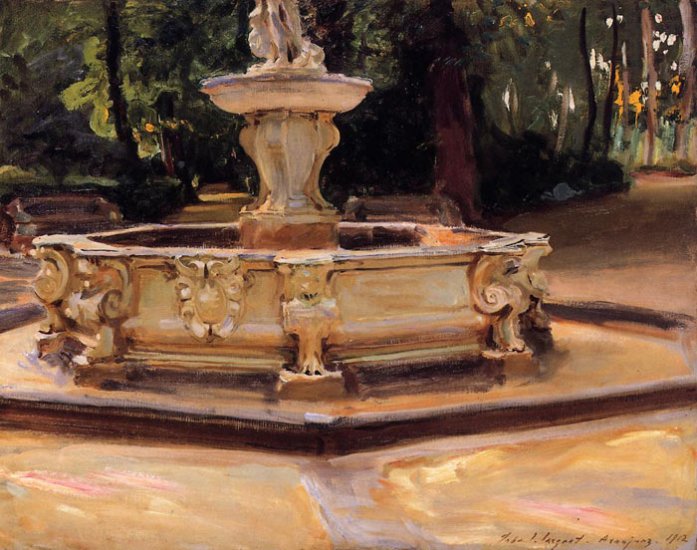 A Marble Fountain At Aranjuez, Spain , 1912 - Click Image to Close