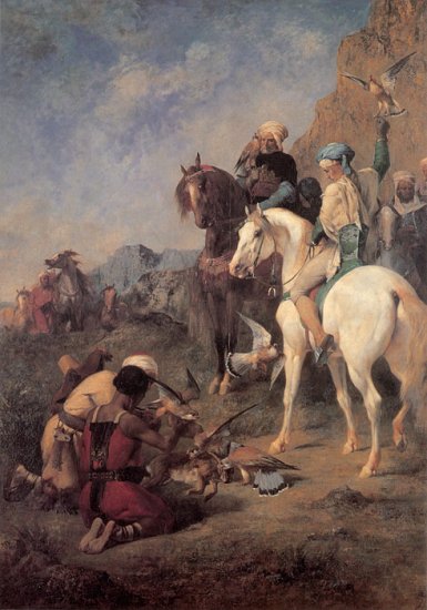 Falcon Hunting In Algeria, 1862 - Click Image to Close