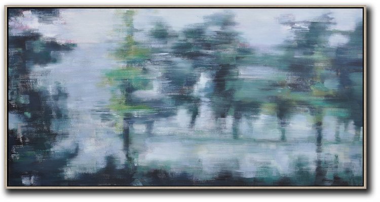 Panoramic Abstract Landscape Painting #ABPS0P17 - Click Image to Close