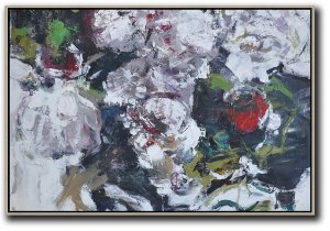 Horizontal Abstract Flower Painting #ABH0A32