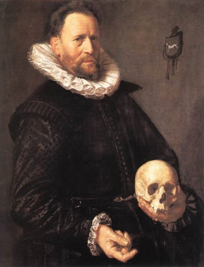 Portrait Of A Man Holding A Skull, C.1611 - Click Image to Close