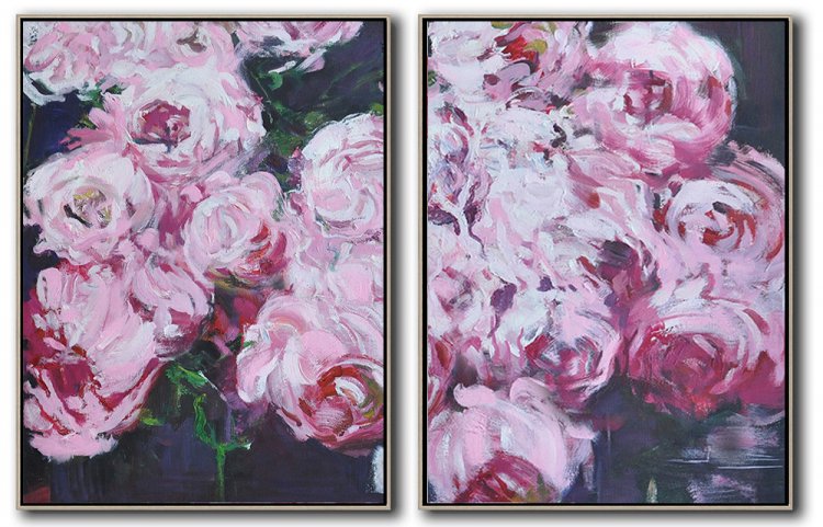 Set Of 2 Abstract Flowers #SOTAC0A3 - Click Image to Close