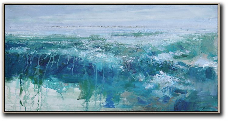 Panoramic Abstract Landscape Painting #ABPS0P15 - Click Image to Close