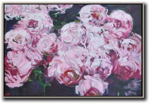 Horizontal Abstract Flower Painting #ABH0A36