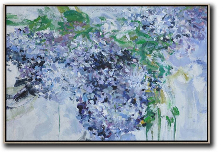 Horizontal Abstract Flower Painting #ABH0A34 - Click Image to Close