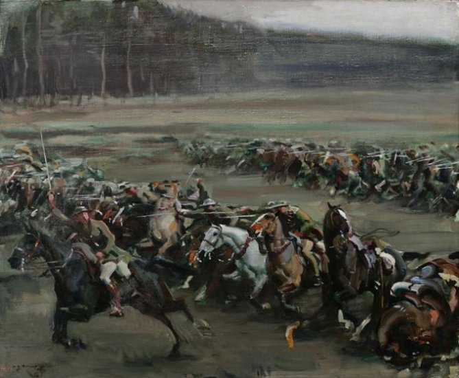 Alfred Munnings Painting Charge Of Flowerdew's Squadron, C.1918 - Click Image to Close