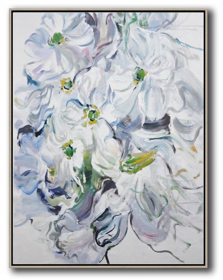 Vertical Abstract Flower Oil Painting #ABV0A20 - Click Image to Close