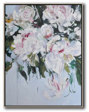 Vertical Abstract Flower Oil Painting #ABV0A9