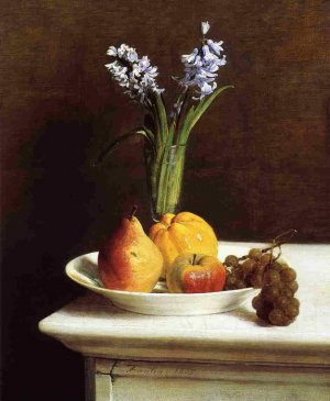 Still Life, Hyacinths And Fruit, 1865