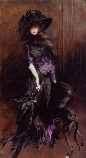 Portrait Of The Marchesa Luisa Casati, With A Greyhound, 1908 - Click Image to Close