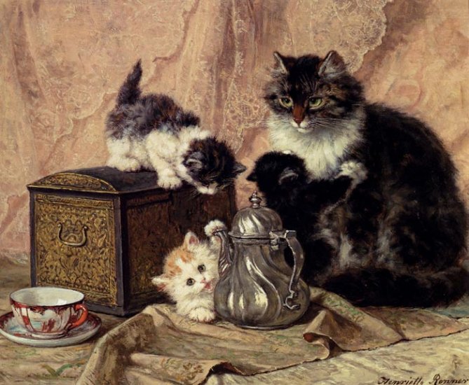 Teatime For Kittens - Click Image to Close