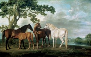 Mare And Foals In A River Landscape, 1763