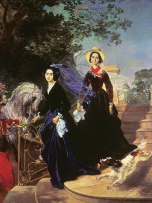 Portrait Of Sisters Alexandra Shishmareva And Olga Shishmreva, 1839