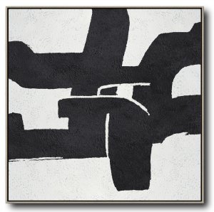 Square Minimal Black And White Painting #ADMPS0A103