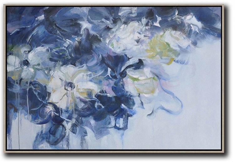 Horizontal Abstract Flower Painting #ABH0A25 - Click Image to Close