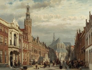 View Of The Town Hall And The St. Laurenschurch In Alkmaar, 1871