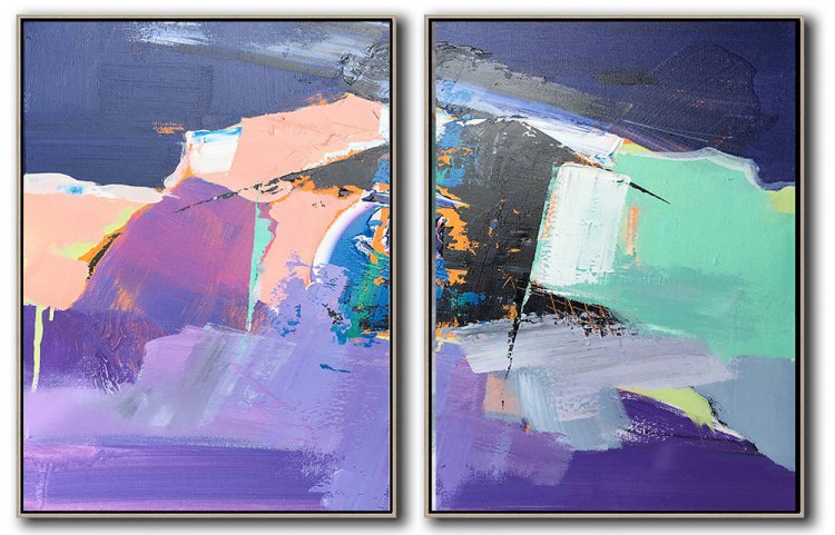 Set Of 2 Contemporary Art #SOTAC0A35 - Click Image to Close