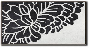 Panoramic Minimal Black and White Flower Art  #ADMPS0D129