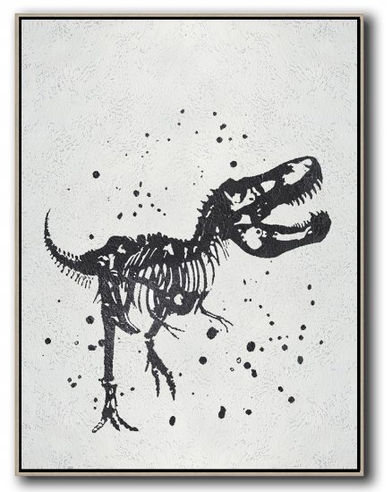 Vertical Minimal Dragon Art Painting Black and White  #ADMPS0B183 - Click Image to Close