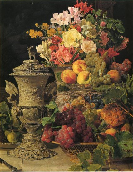 Stilleben MitFruchten Und Blumen,1839 - Click Image to Close