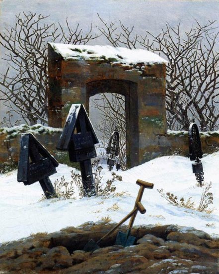 Graveyard Under Snow, 1826 - Click Image to Close