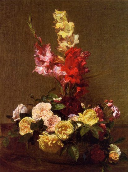 Gladiolas And Roses, 1881 - Click Image to Close