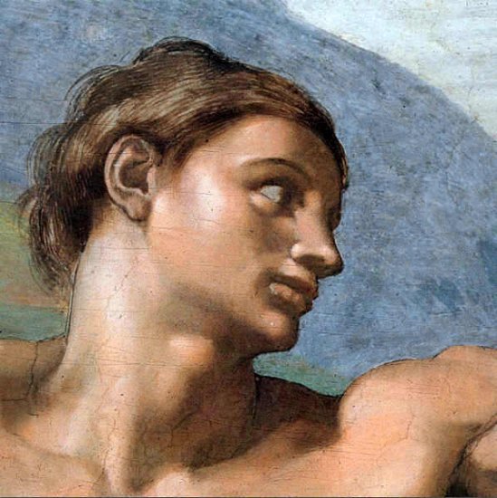 The Face Of Adam ( Detail From The Scene Creation Of Adam )) - Click Image to Close