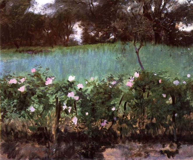 Landscape With Rose Trellis , 1886 - Click Image to Close