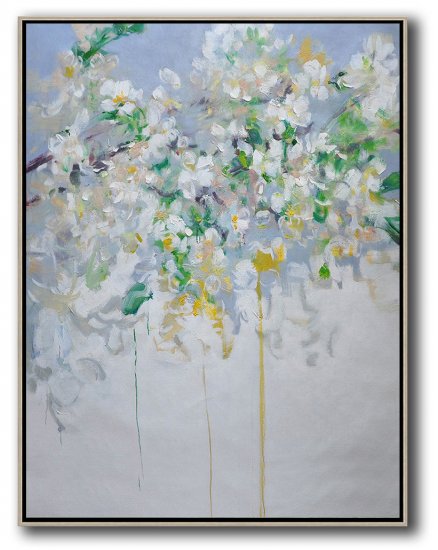 Vertical Abstract Flower Oil Painting #ABV0A25 - Click Image to Close