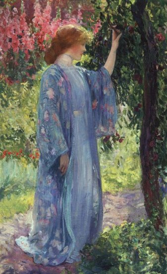 Guy Rose Oil Paintings - The Blue Kimono - Click Image to Close