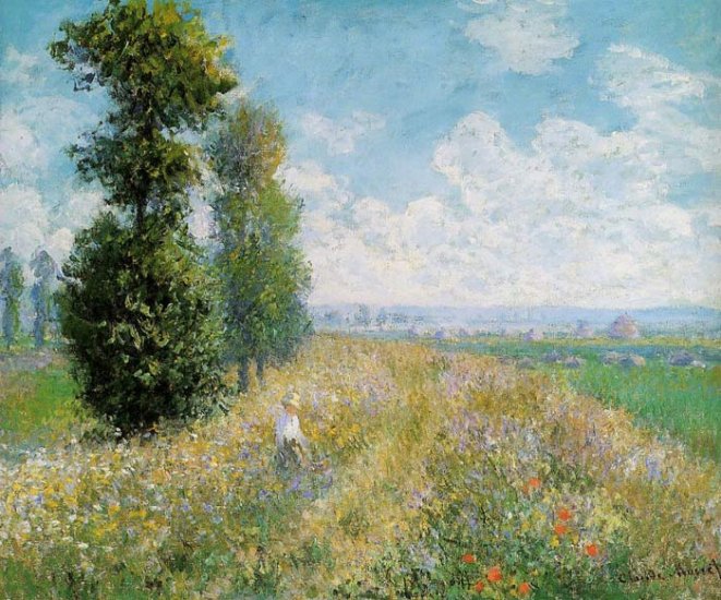 Meadow With Poplars Aka Poplars Near Argenteuil , 1875 - Click Image to Close