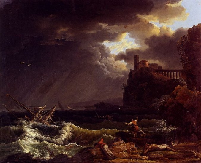 A Shipwreck In A Stormy Sea By The Coast - Click Image to Close