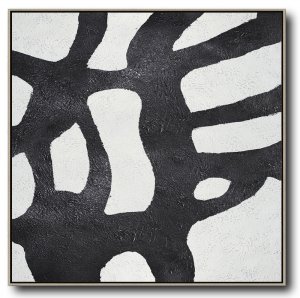 Square Minimal Black And White Painting #ADMPS0A88