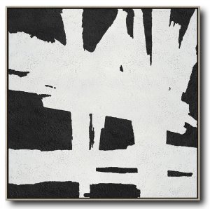 Square Minimal Black And White Painting #ADMPS0A93