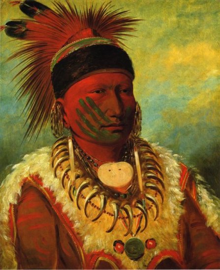 Catlin Oil Paintings - Little Bear, Hunkpapa Brave - Click Image to Close