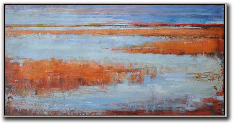 Panoramic Abstract Landscape Painting #ABPS0P2 - Click Image to Close