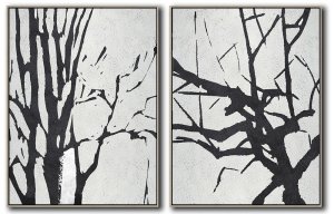 Set Of 2 Minimal Art - Black and White #SOTMA0B51