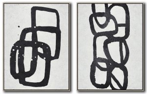 Set Of 2 Minimal Art - Black and White #SOTMA0B45