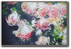 Horizontal Abstract Flower Painting #ABH0A23