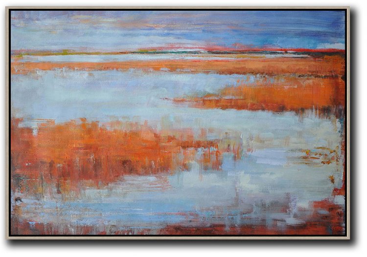 Horizontal Abstract Landscape Painting #ABH0A49 - Click Image to Close