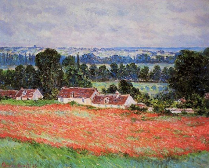 Poppy Field At Giverny , 1885 - Click Image to Close