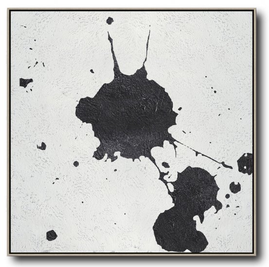 Square Minimal Black And White Painting #ADMPS0A186 - Click Image to Close